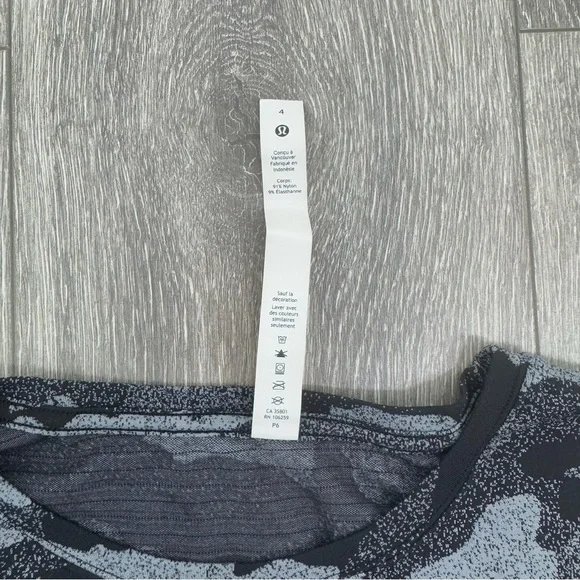 Lululemon Cates Training Tee Heritage Speckle Camo Crop T Shirt 4 - Picture 7 of 12